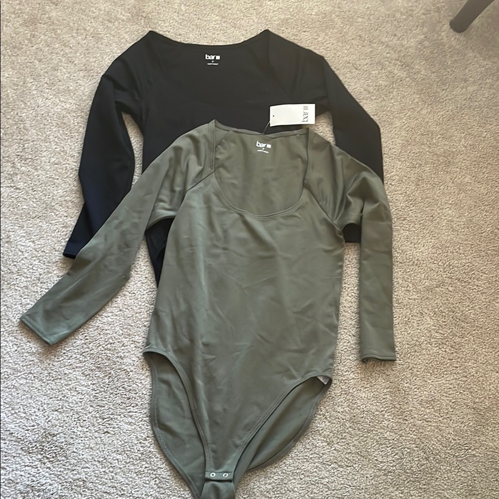 Lot of 2 Bar III bodysuits, both size small
